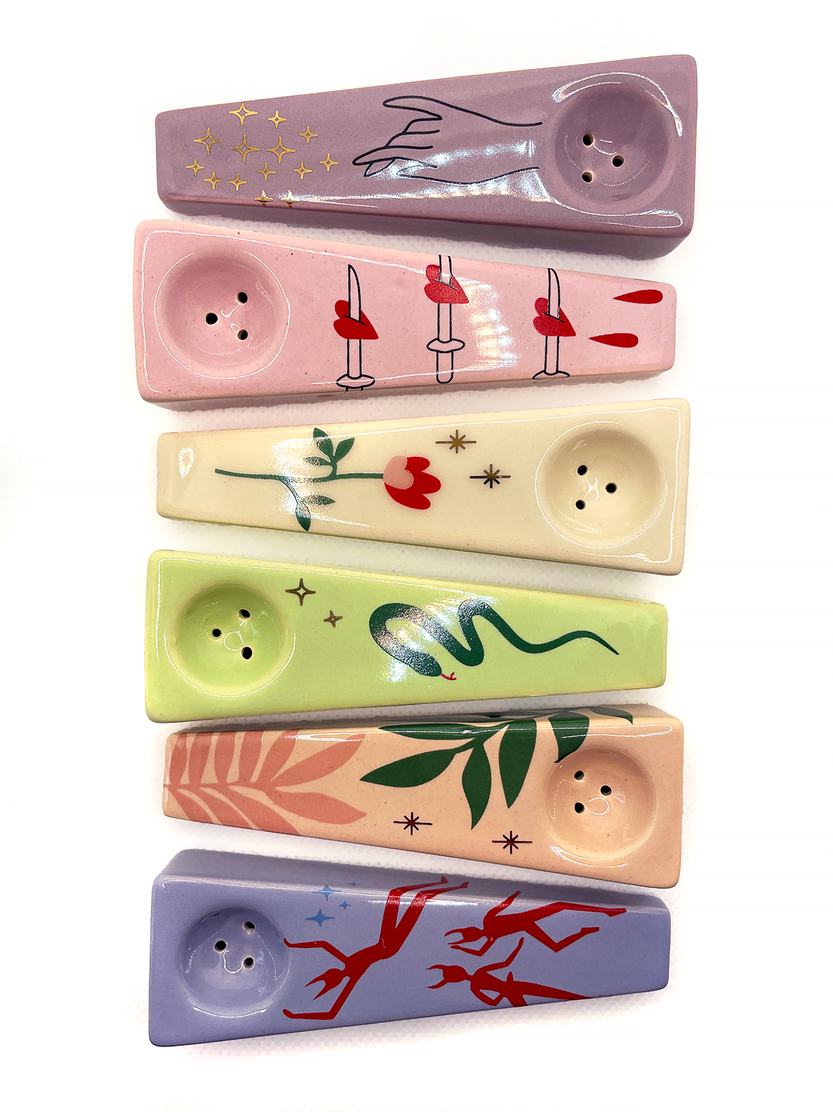 Sweet Leaves Ceramic Pipe