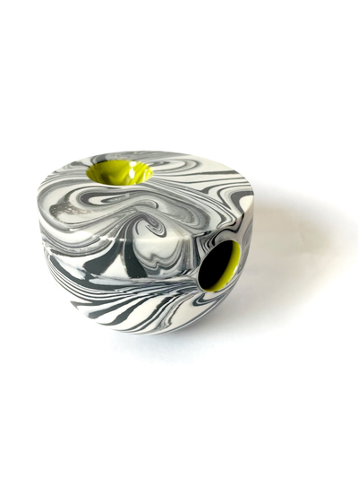 DEMI Ceramic Pipe - Black + White Slime