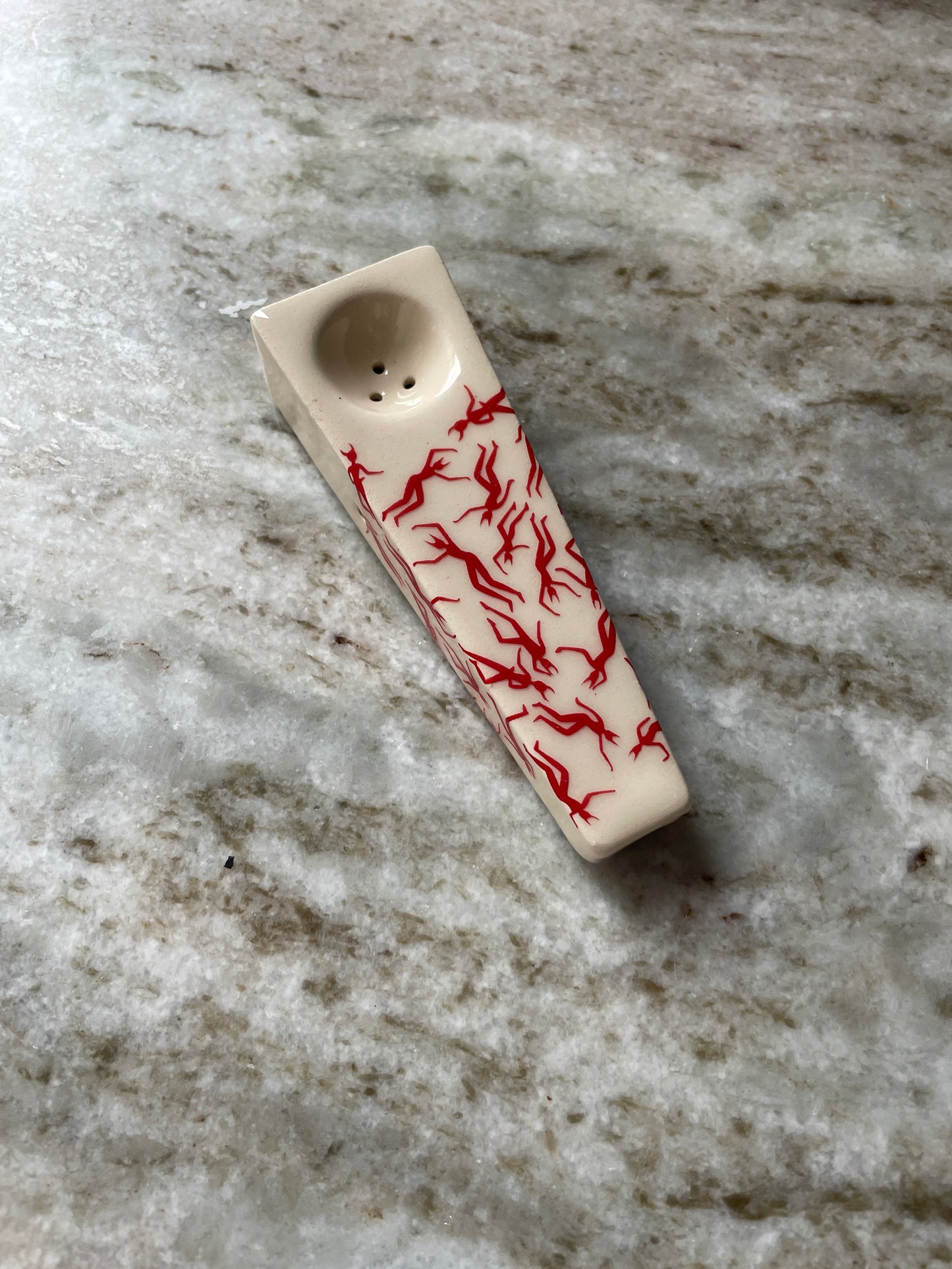 Devil Dance Party Cream Ceramic Pipe