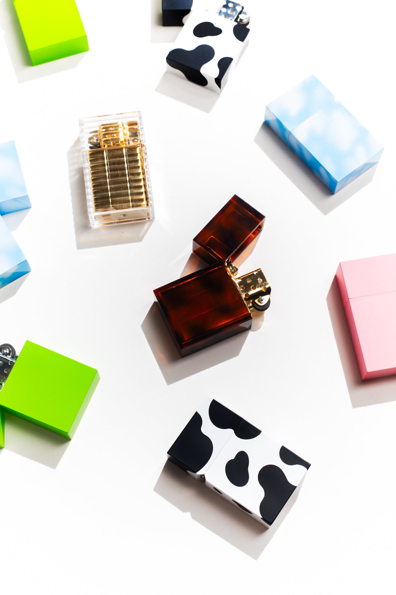 Hard Edge Petrol Lighter by Tsubota Pearl in various colors and prints