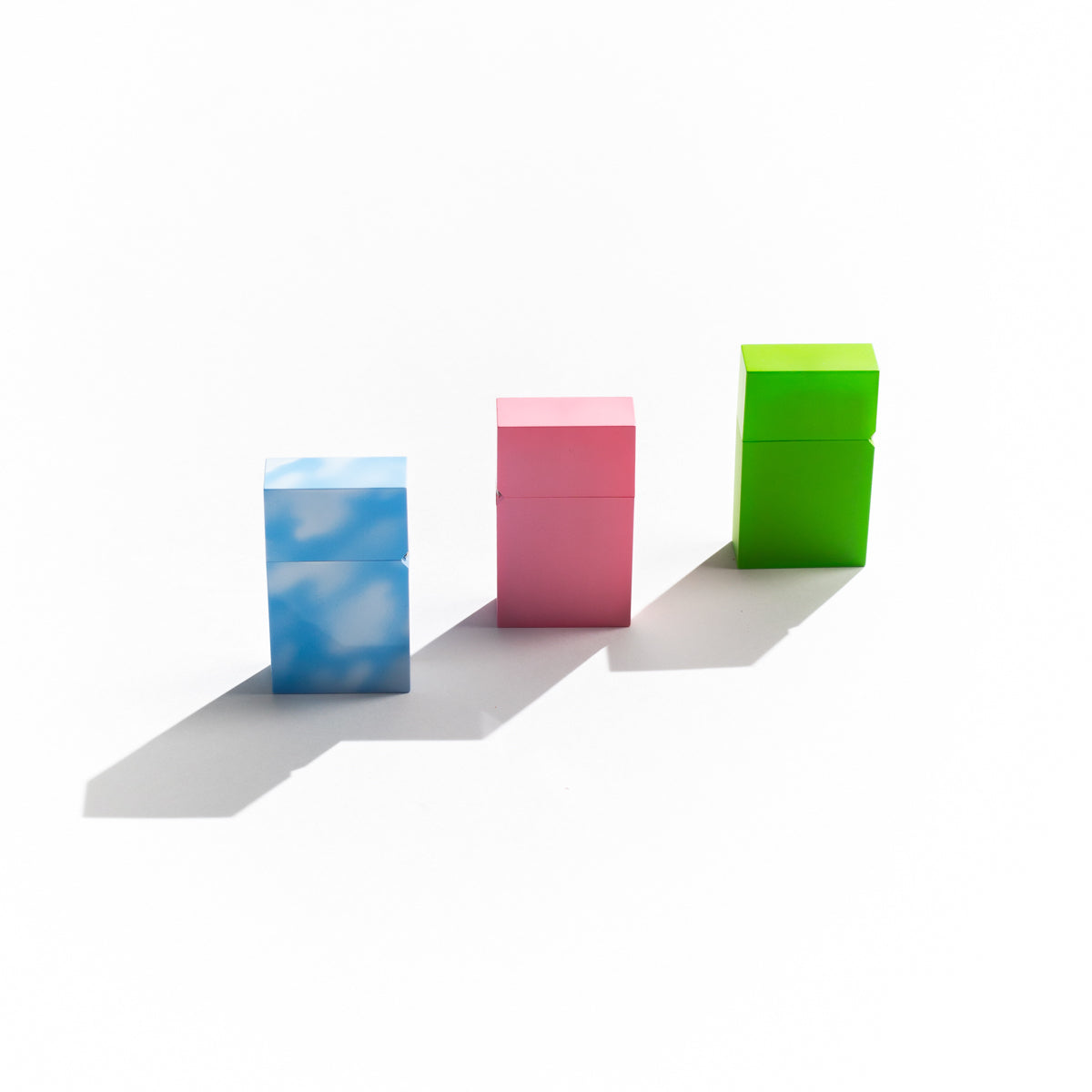 Cloud Print, Pink, Green Hard Edge Petrol Lighter by Tsubota Pearl