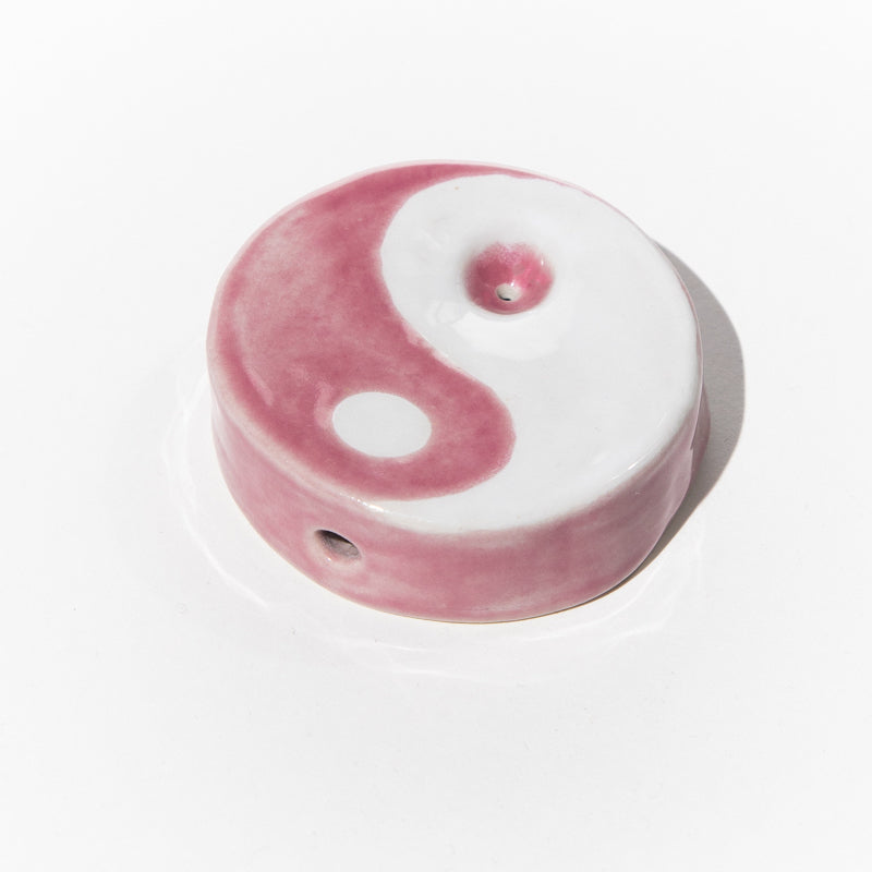 Pink Ying Yang Ceramic Pipe Bowl from Moon Rock Ceramics