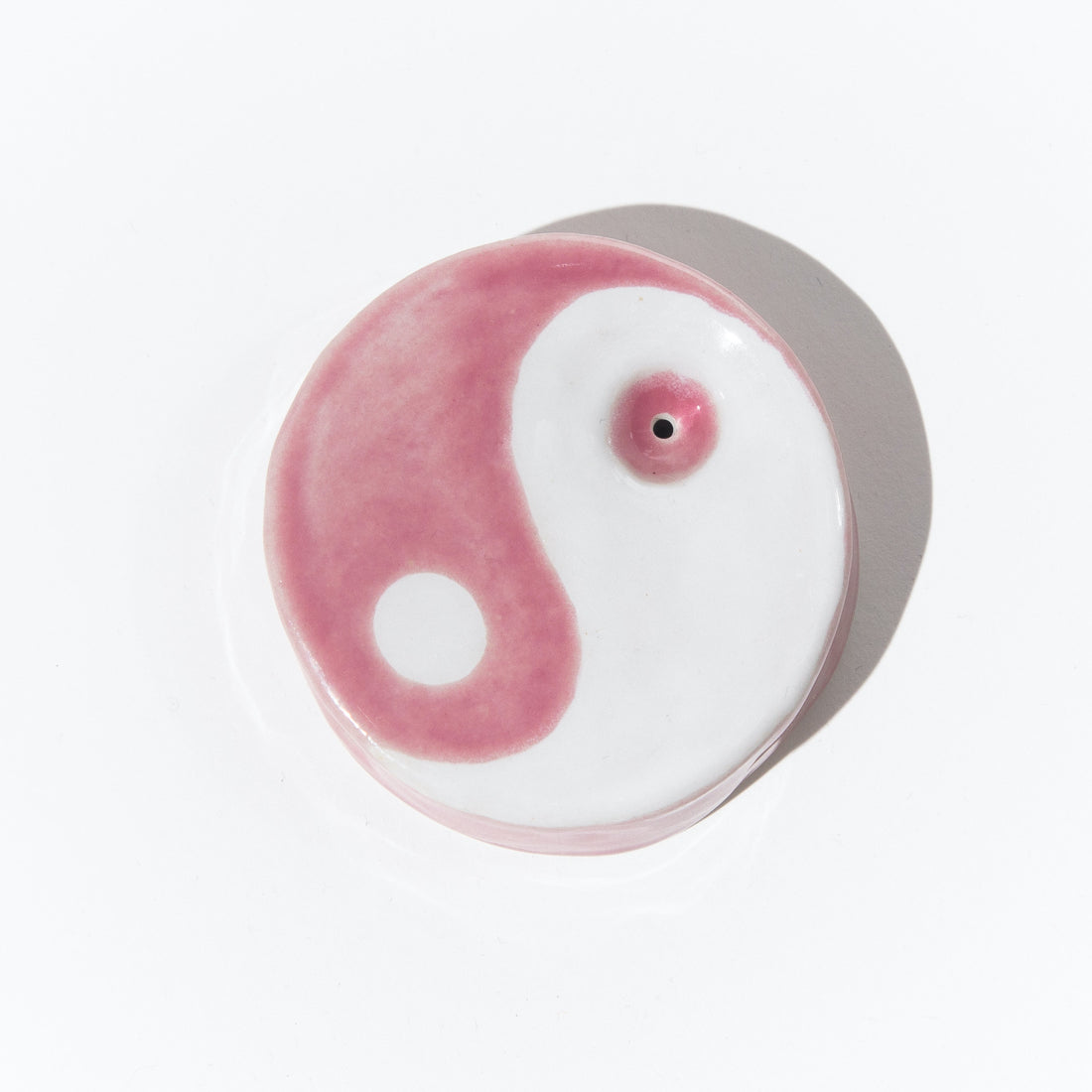 Pink Ying Yang Ceramic Pipe Bowl from Moon Rock Ceramics