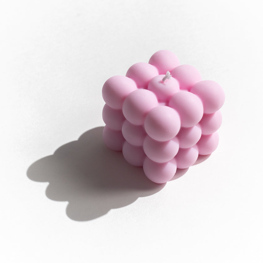 Pink Rose Soy Beeswax Cloud Bubble Candle from MELP