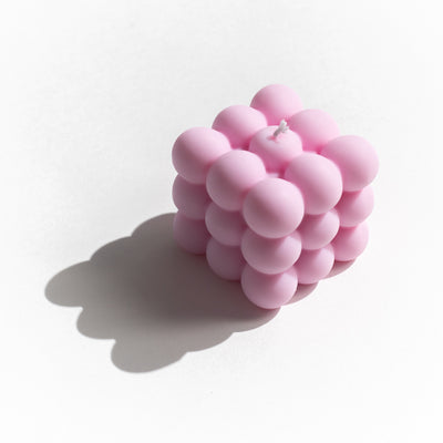 Pink Rose Soy Beeswax Cloud Bubble Candle from MELP
