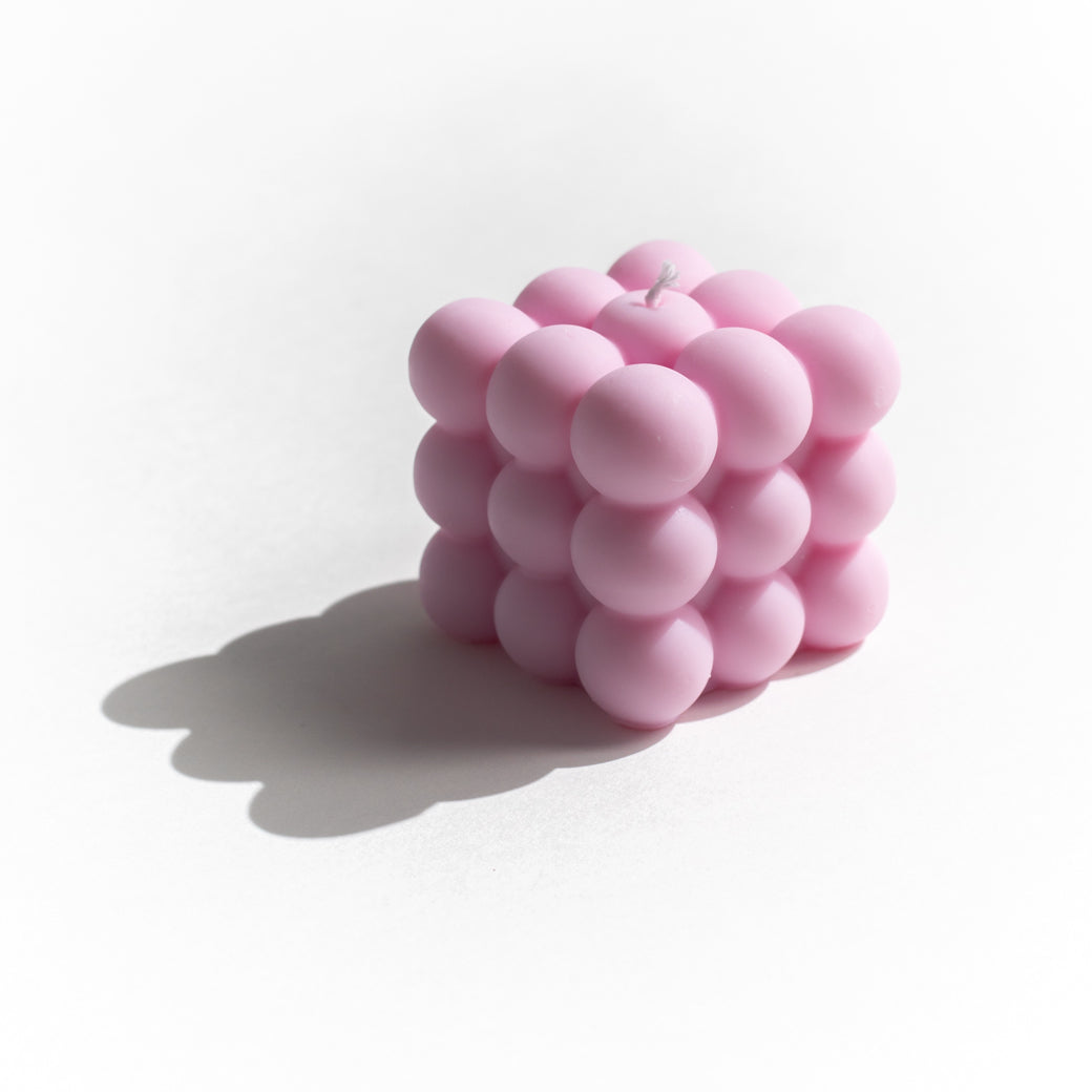 Pink Rose Soy Beeswax Cloud Bubble Candle from MELP
