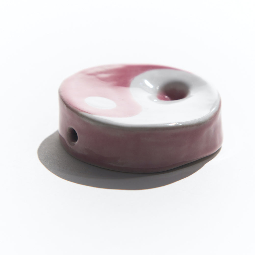 Pink Ying Yang Ceramic Pipe Bowl from Moon Rock Ceramics