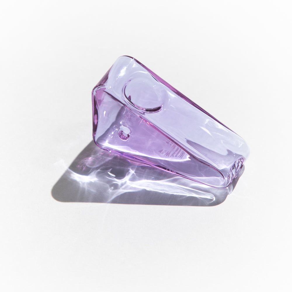 Purple Glass Triangle Pipe Bowl from Yew Yew