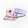 Pink, Purple Glass Triangle Pipe Bowl from Yew Yew