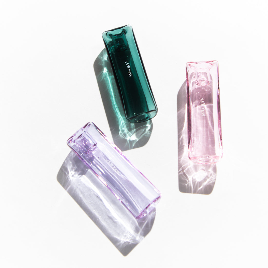 Purple, Green, Pink Glass Solo Pipe One Hitter by Yew Yew